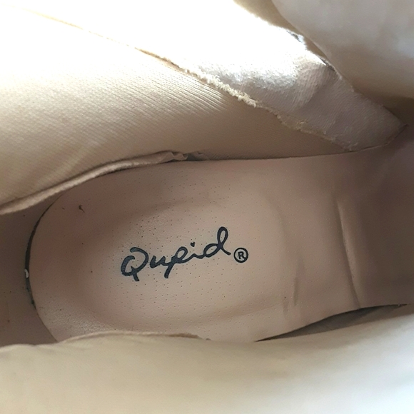 QUPID Metallic Silver Gold Pewter Stiletto Ankle Boots Sz 7M - Picture 9 of 9